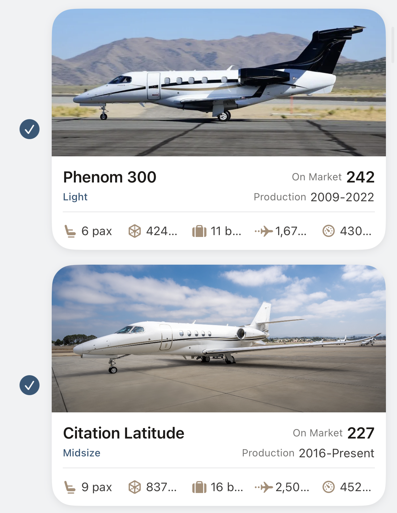 Compare Aircraft Models